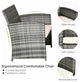 Costway 4PCS Patio Rattan Furniture Set Conversation Glass Table Top Cushioned