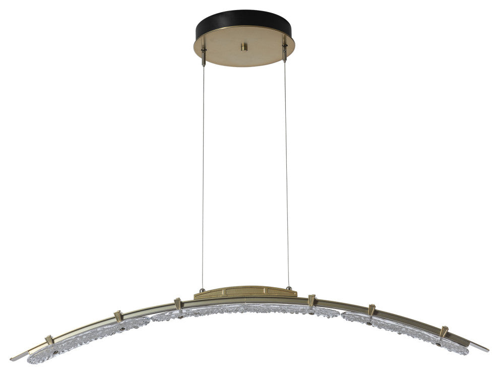 Glissade Large LED Pendant Modern Brass Clear Glass Standard
