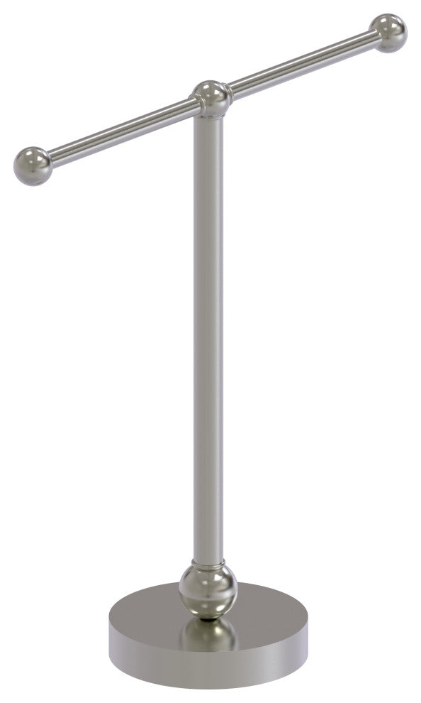Vanity Top 2 Arm Guest Towel Holder, Satin Nickel