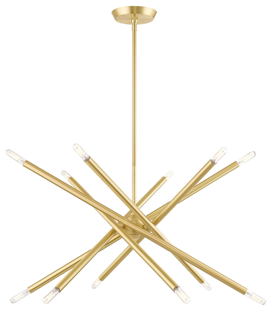 Livex Lighting Soho 12 Light Satin Brass Chandelier
