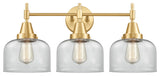 Innovations 447-3W-SG-G72 3-Light Bath Vanity Light, Satin Gold