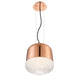 Corson Modern Light Pendant Polished Rose GoldWith Casted Weave Glass