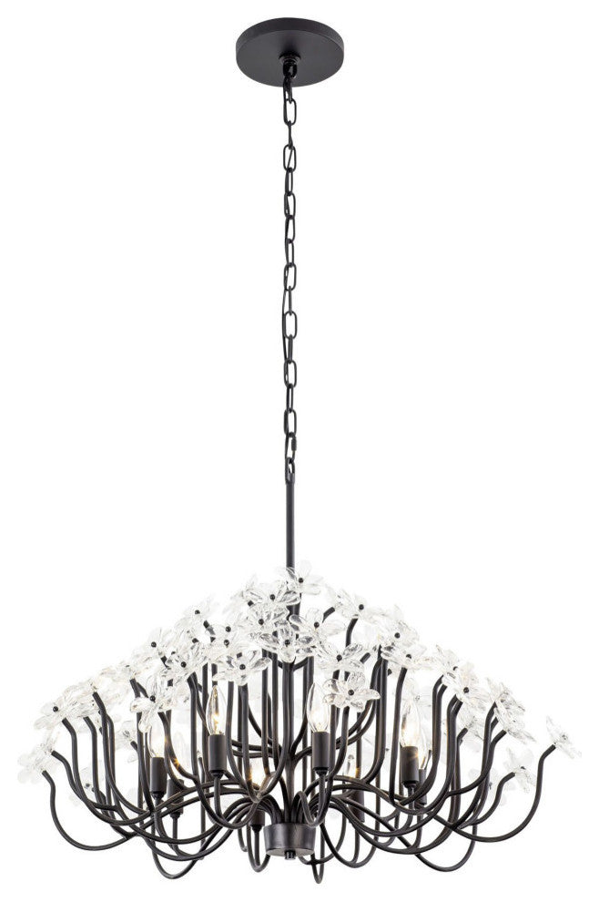 Wildflower 8-Lt Chandelier - Matte Black