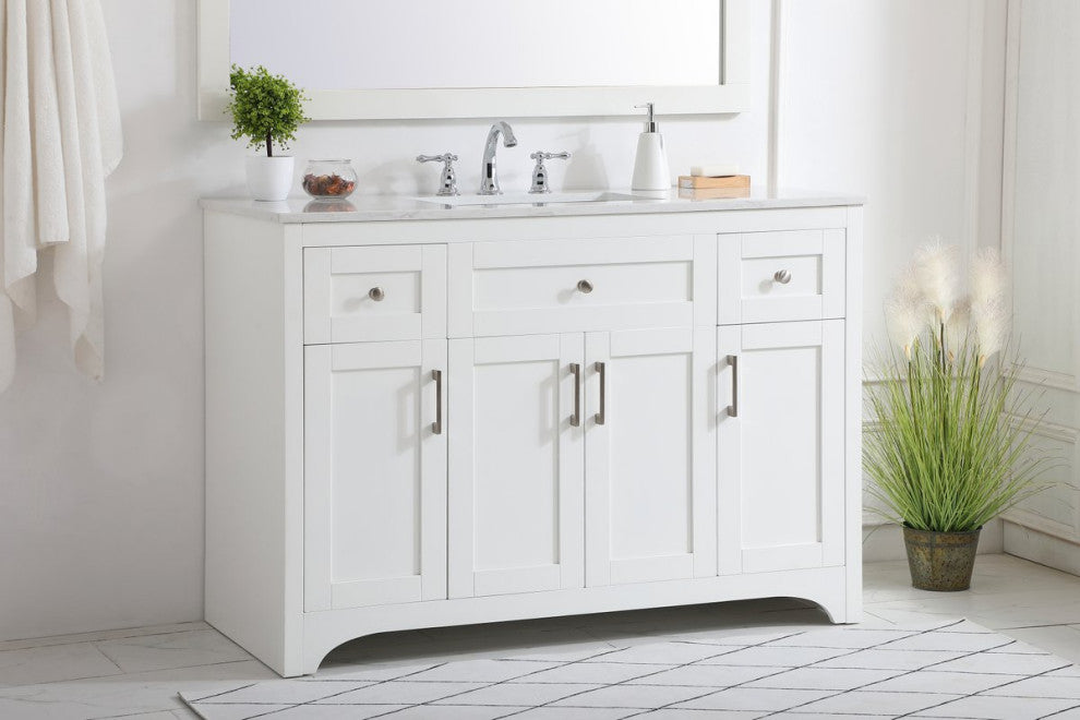 48" Single Bathroom Vanity, White