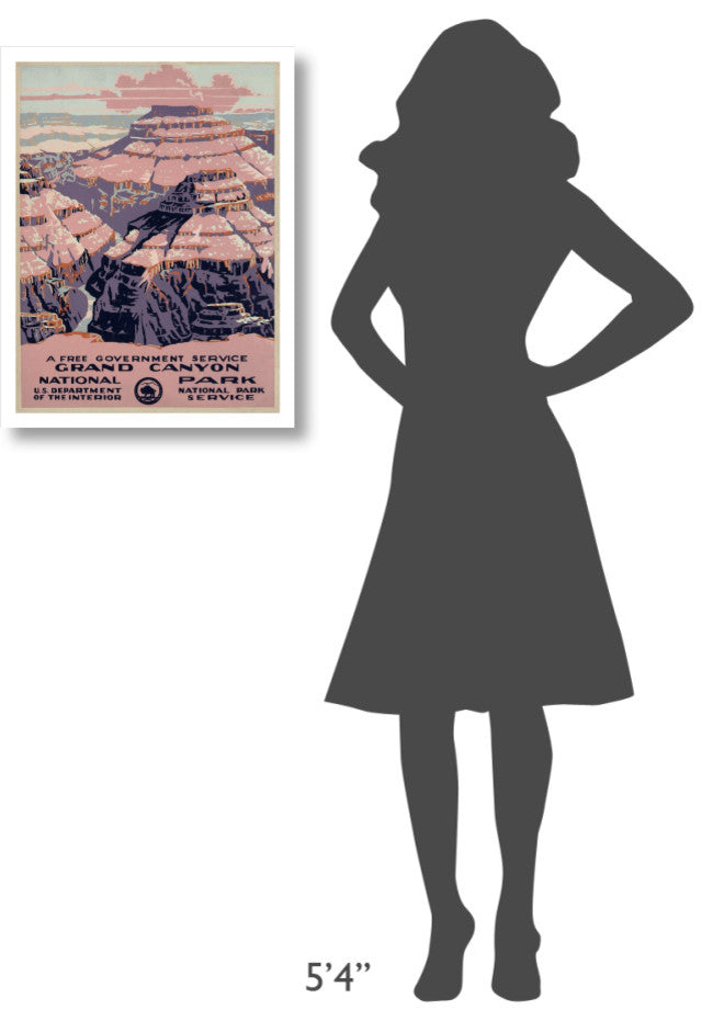 "Grand Canyon National Park, Free Government Service, 1938" Paper Art, 20"x26"
