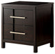 Benzara BM182988 Transitional Solid Wood Night Stand 2 Drawers, Espresso Brown
