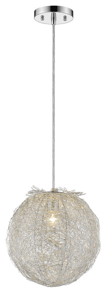 Contemporary Silver Globe Pendant Hanging Light