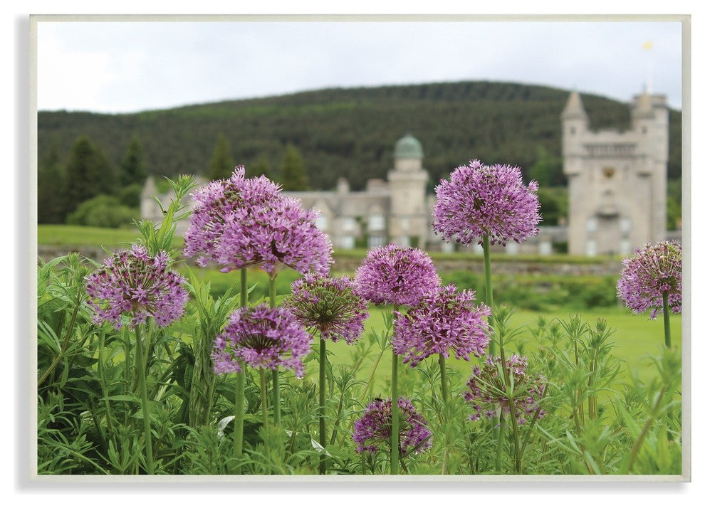Royal Castle Purple Flowers Photograph Oversized Wall Plaque Art, 13"x19"