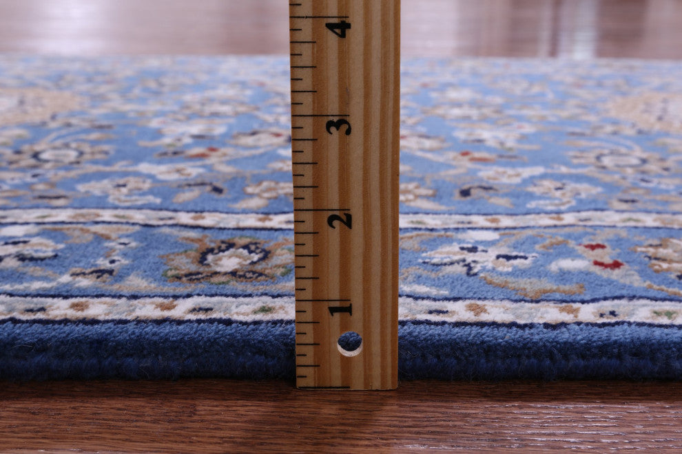 2' 6" X 14' 1" Runner Persian Nain Wool and Silk Hand-Knotted Rug Q11638