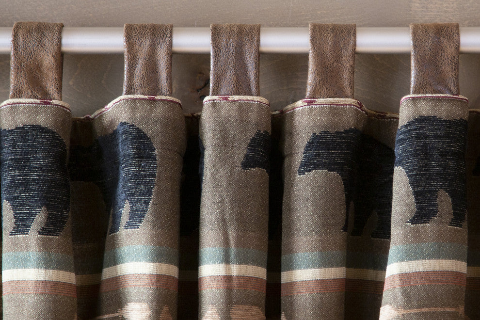 Skagit River Rustic Cabin Curtain Panels (Set of 2) 54" x 84"