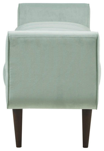 Madison Park Linea Velvet Upholstered Modern Accent Bench, Seafoam Green