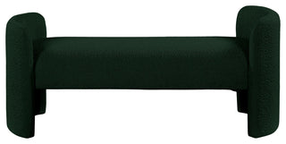 Peyton Boucle Fabric Upholstered Bench, Green