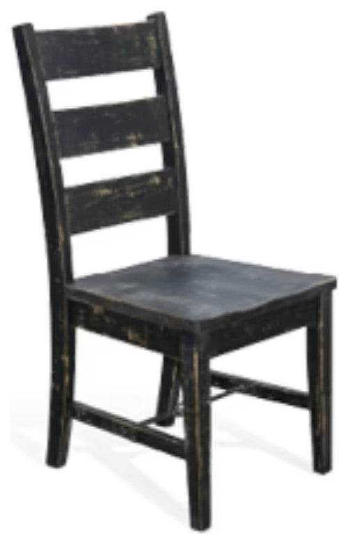 Ladderback Chair Turnbuckle Stretchers Wood Black 2PC