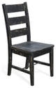 Ladderback Chair Turnbuckle Stretchers Wood Black 2PC