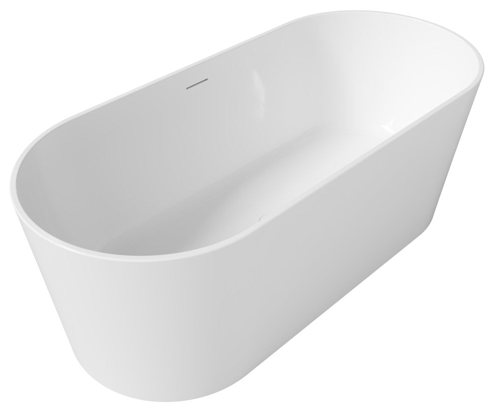 Perlato Andorra Freestanding Soaking Tub, White, 67"