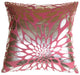 Pillow Decor - Metallic Floral Pink Square Throw Pillow