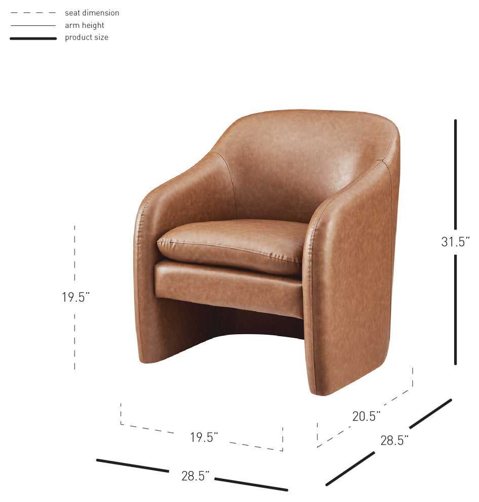 Zella PU Accent Arm Chair, Vintage Cider