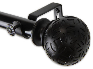 Plaid 1" Curtain Rod, Black, 160"-240"