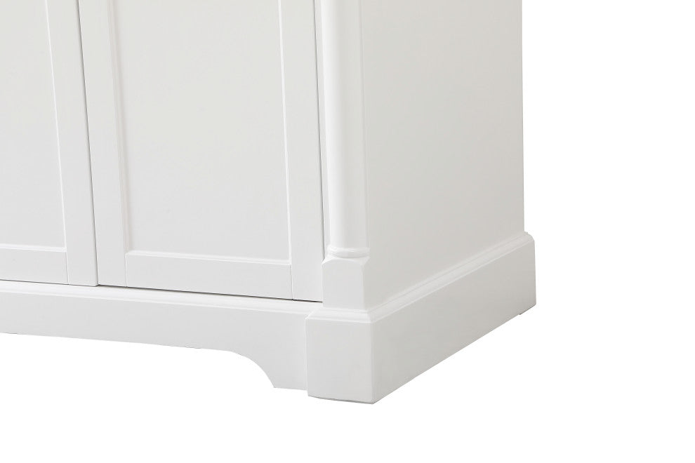 Home Living 21.5" Transitional Black-Light Bathroom Vanity, White, 72