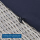 Lounge Sofa Chair Table Set, Rattan, Wicker, Gray Blue Navy, Outdoor
