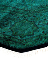 Fine Vibrance, One-of-a-Kind Hand-Knotted Area Rug Green, 6'1"x6'1"