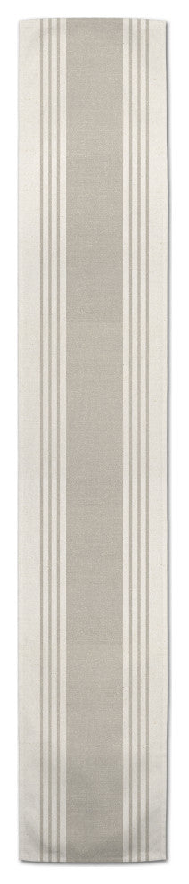 Neutral Linen Stripe 16x90 Cotton Twill Runner