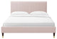 Platform Bed Frame, Full Size, Velvet, Pink, Modern Contemporary, Bedroom Master