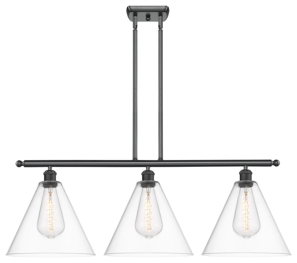 Innovations 516-3I-BK-GBC-122-LED 3 Light Island Light, Matte Black