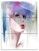 "Portrait of Beautiful Girl" Portrait Metal Wall Art, 3 Panels, 28"x36"