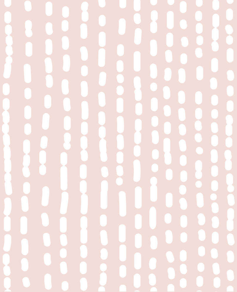 Line Art Peel and Stick Vinyl Wallpaper, Pale Pink, 24"w X 60"h