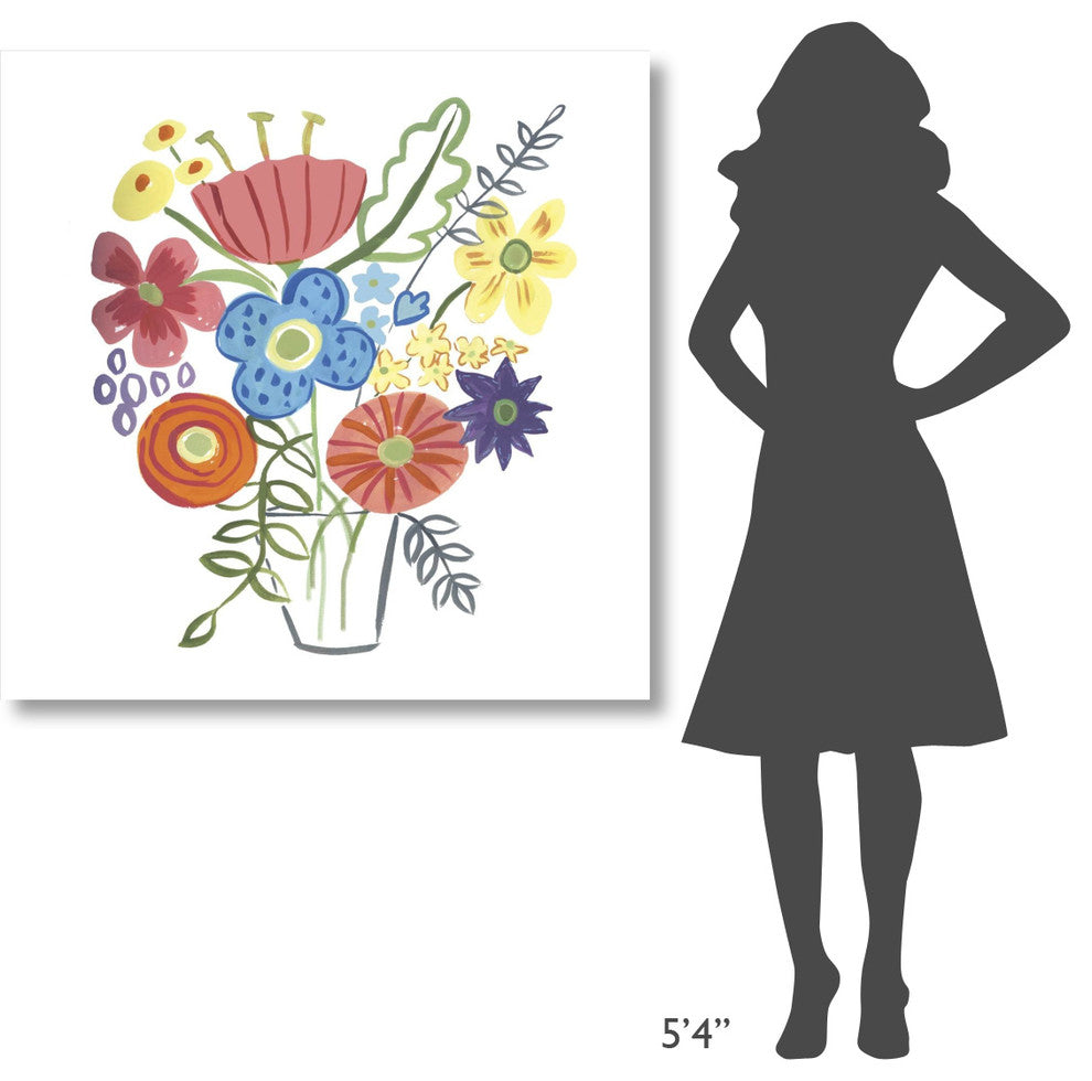 "Floral Medley I" Digital Paper Print by Farida Zaman, 42"x42"