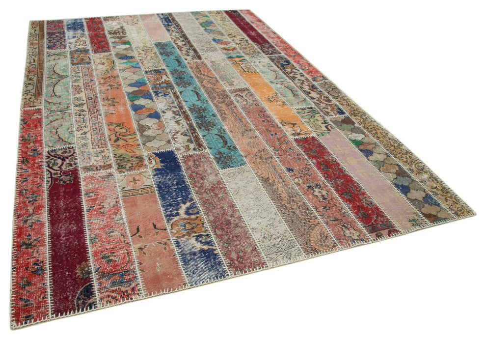 Rug N Carpet - Handmade Oriental 6' 9" x 10' 0" Wool Patchwork Area Rug