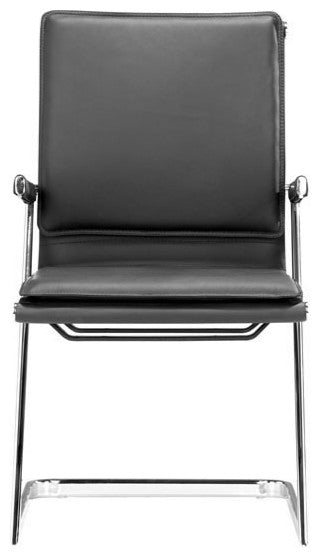 HomeRoots Set of 2 Black Leatherette Conference Armchairs