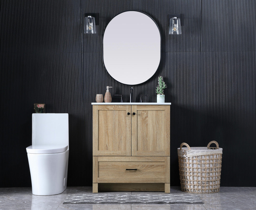 Home Living 30" Single Bathroom Vanity, Mango Wood