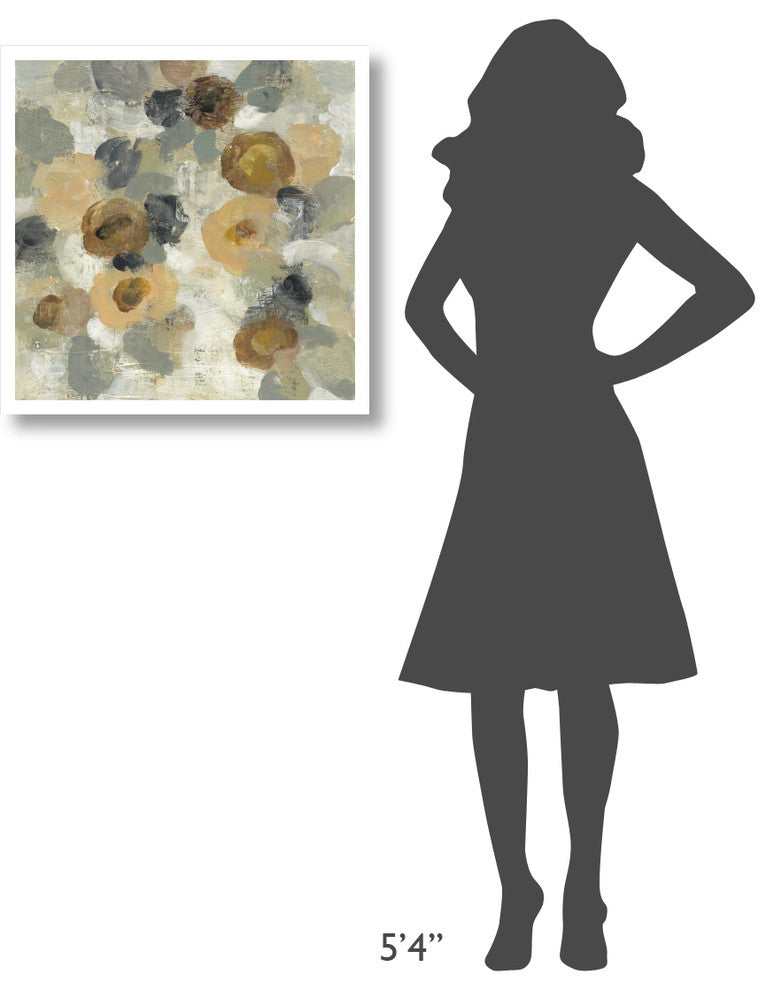 "Neutral Floral III" Digital Paper Print by Silvia Vassileva, 26"x26"