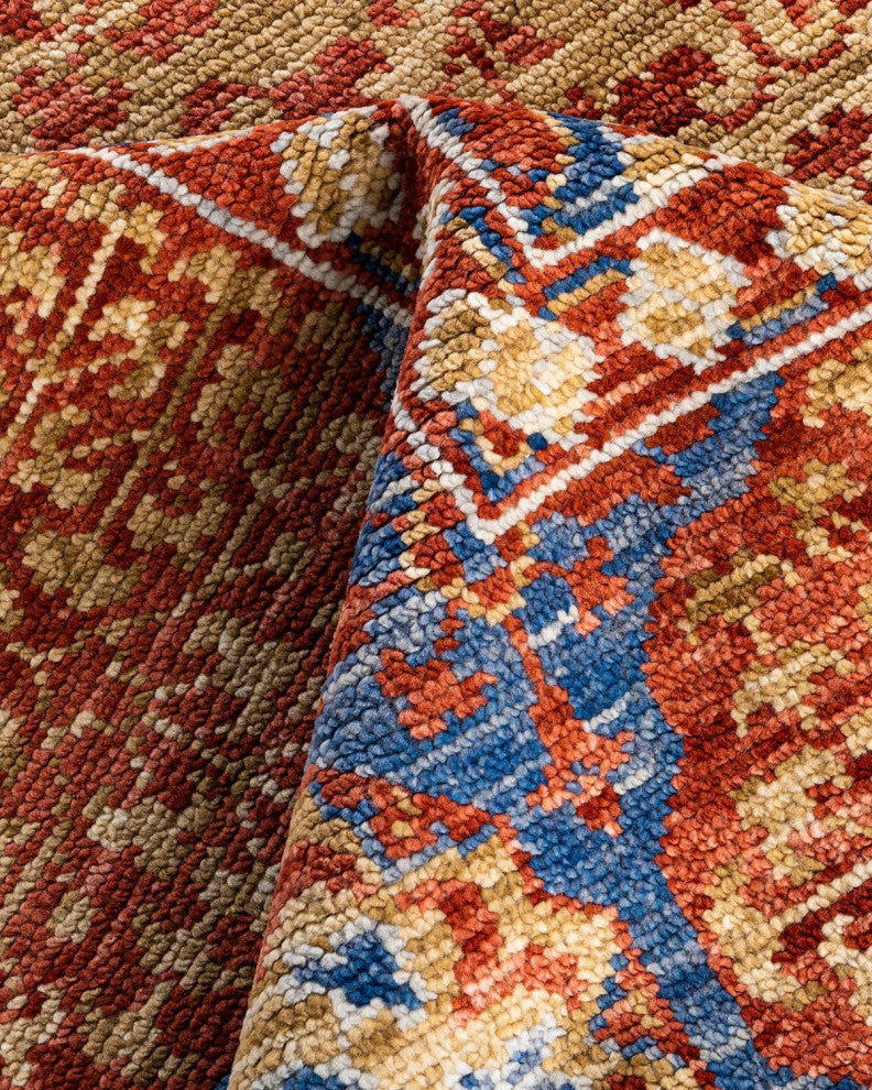 Modern One-of-a-Kind Handmade Area Rug Rust, 8' 1" x 10' 3"