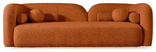 Bodur Japandi Style Luxury Modern Orange Boucle Fabric Curvy Arm Couch