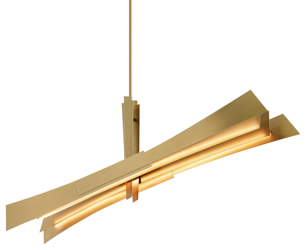Solara Integrated LED Chandelier, Brass, 72 Inches