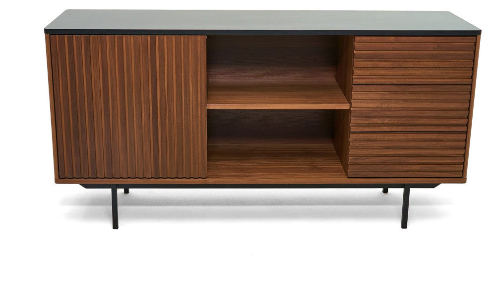 Modrest Maggie Modern Walnut and Grey Buffet