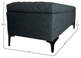 Reece Upholstered Storage Bench, Charcoal Gray