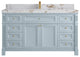Paris 60" Single Sink Bathroom Vanity, Blue Heather 2" Viola Gold