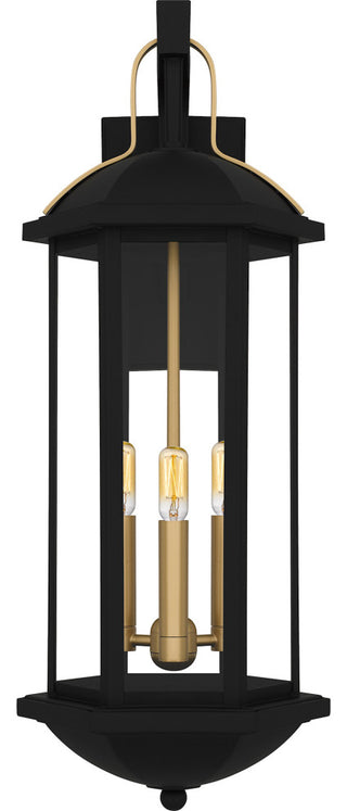 Quoizel CFD8410 Crestfield 3 Light 26" Tall Outdoor Wall Sconce - Matte Black