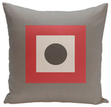 Geometric Decorative Pillow, Coral Steel, 20"x20"