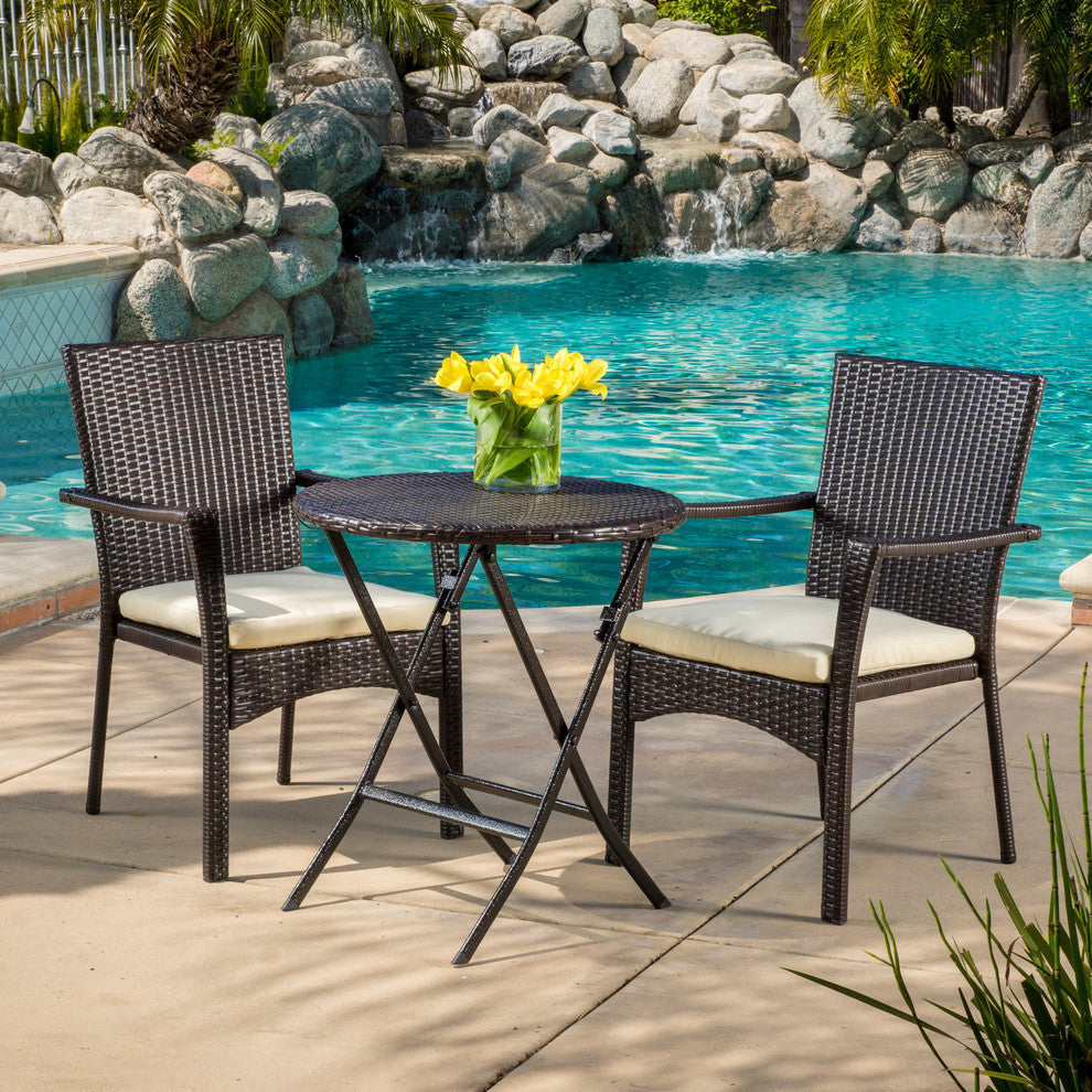 Finnish Transitional 3 Piece Wicker Bistro Set