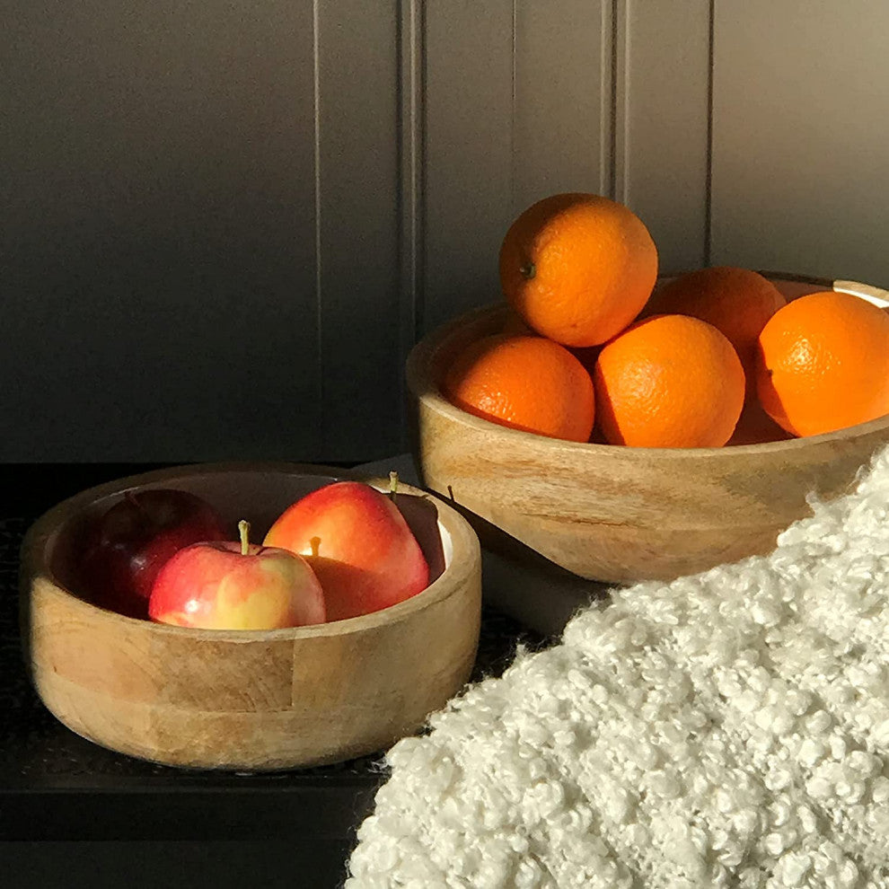 2 Piece Mango Wood and Lacquer Bowl Set