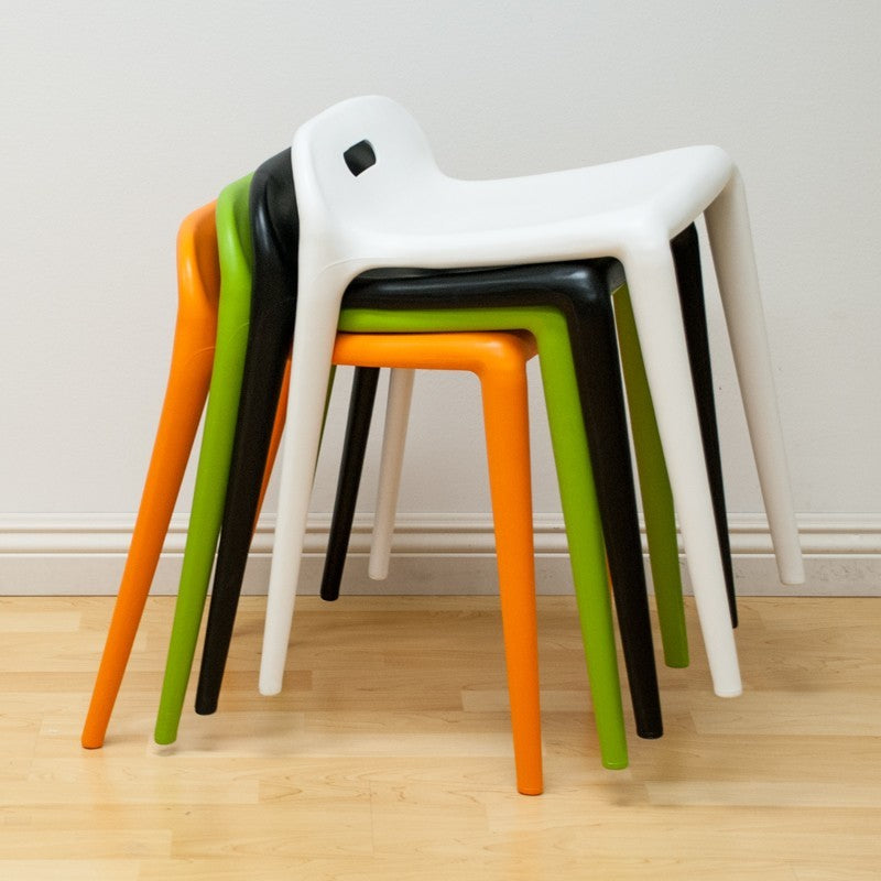 Mod Made Modern Stacking Plastic Stool Chair, Set of 2, Orange