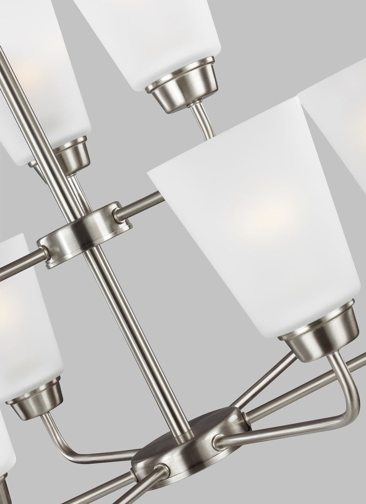 Generation Lighting Lighting 9-Light Chandelier, Brushed Nickel