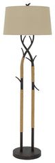 Benzara BM272216 60" Metal Tree Branch Base Floor Lamp, Dimmer, Black