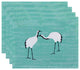 18"x14" Stilts, Animal Print Placemat, Set of 4, Aqua