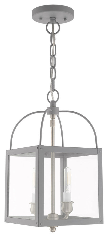 Livex Lighting Nordic Gray 2-Light Convertible Mini Pendant/Ceiling Mount